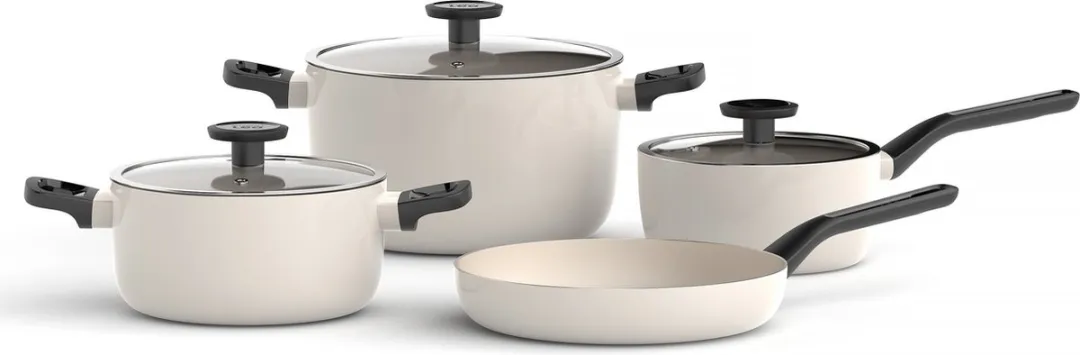 BergHOFF LEO 7-delige Kookpottenset Glints Spirit - Wit - PFAS-vrij