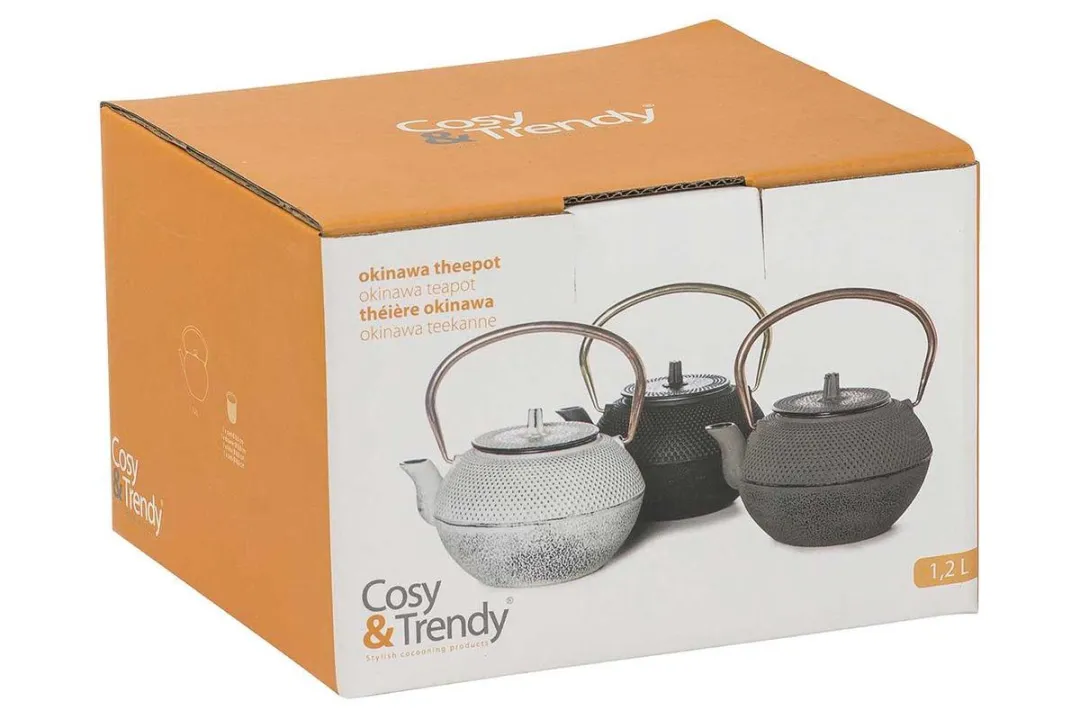 Cosy&Trendy Shinto Theepot 1.2L - Zwart - Koper Handvat