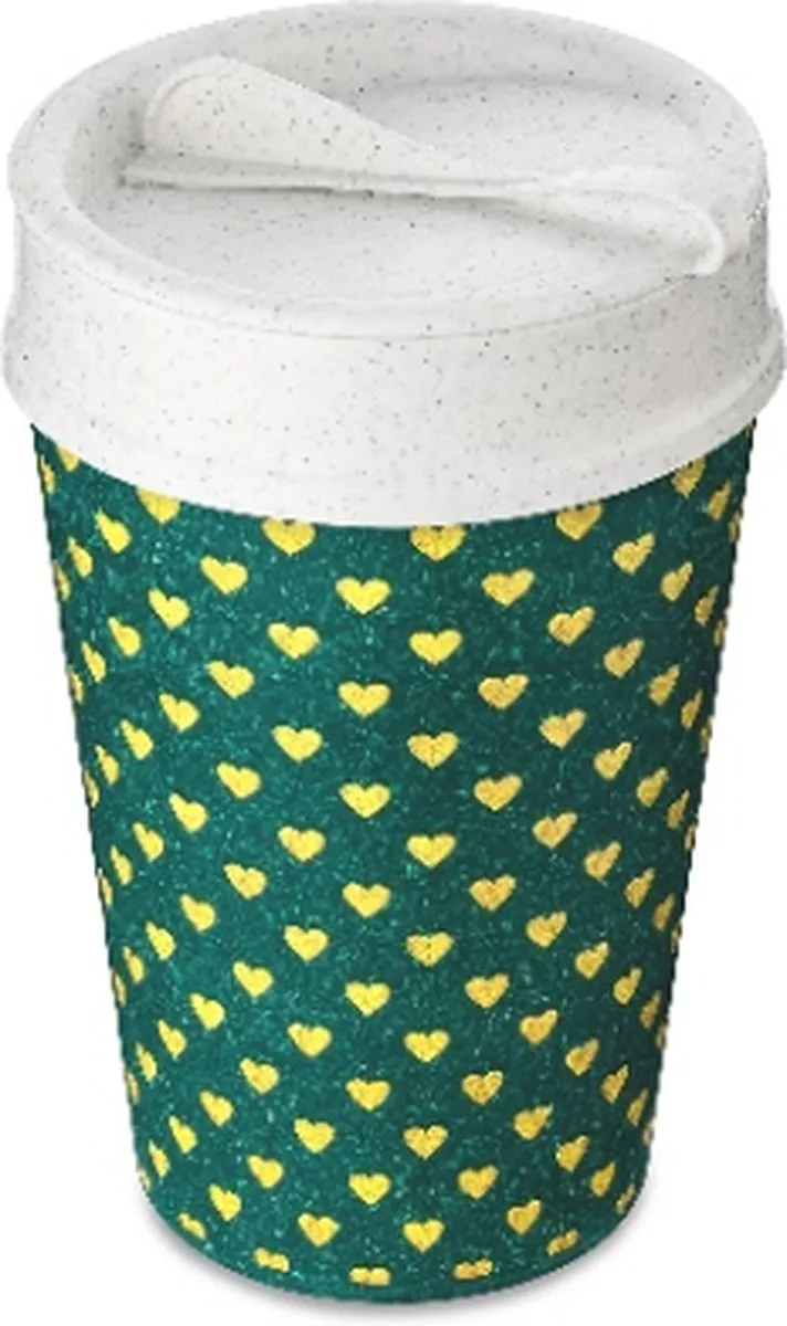 Koziol Iso To Go Golden Hearts Dubbelwandige Koffiebeker 400ml