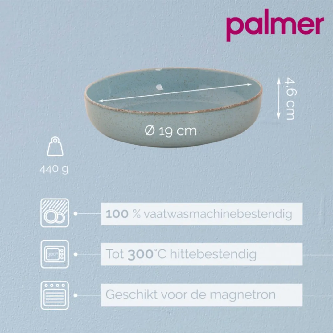 Palmer Antigo Pastabord 2 Stuks - ø19cm - Lichtblauw
