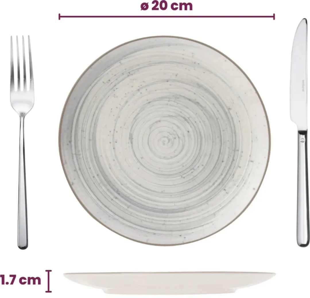 Cosy&Trendy Ontbijtborden Sintra Dusty Blue - 4 Stuks Ø 20cm