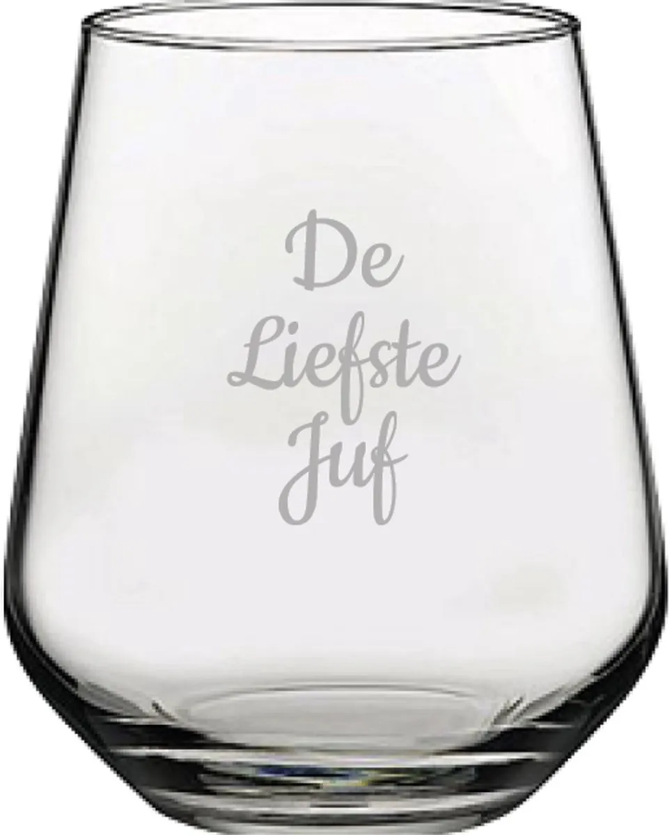 Pasabahce Gegraveerd Drinkglas Leafste Juf 42,5cl