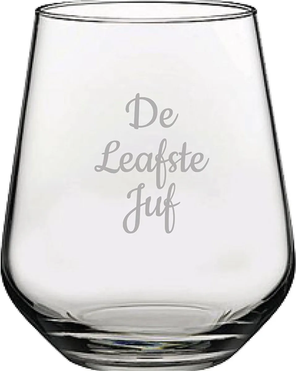 Pasabahce Gegraveerd Drinkglas Leafste Juf 42,5cl