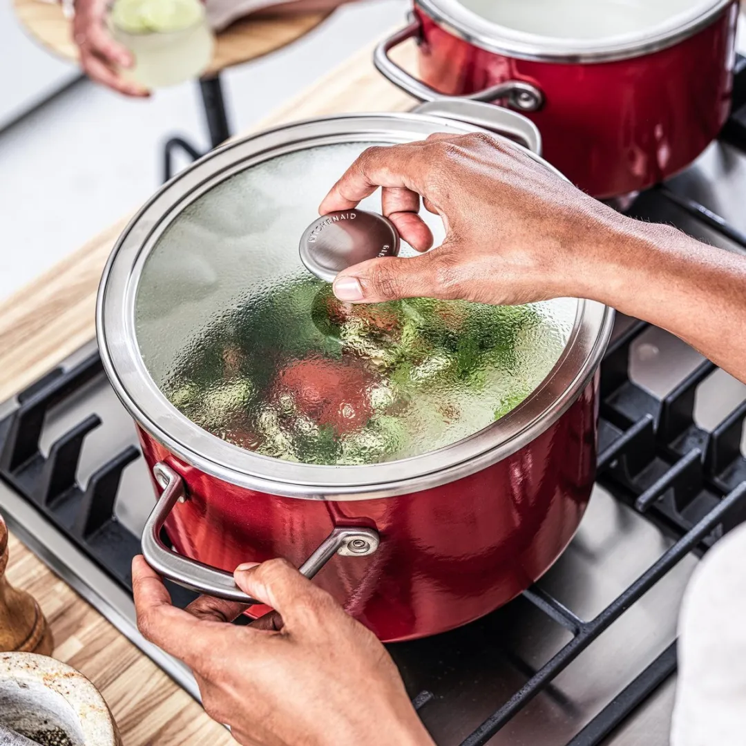 KitchenAid Steel Core Roestvrijstalen Pan 18cm 2L - Keizerrood