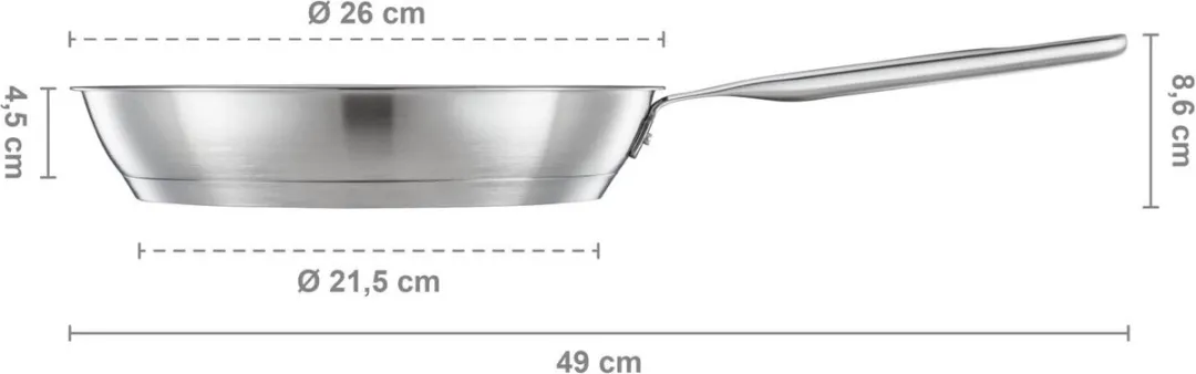 Fiskars All Steel Koekenpan 26cm - RVS