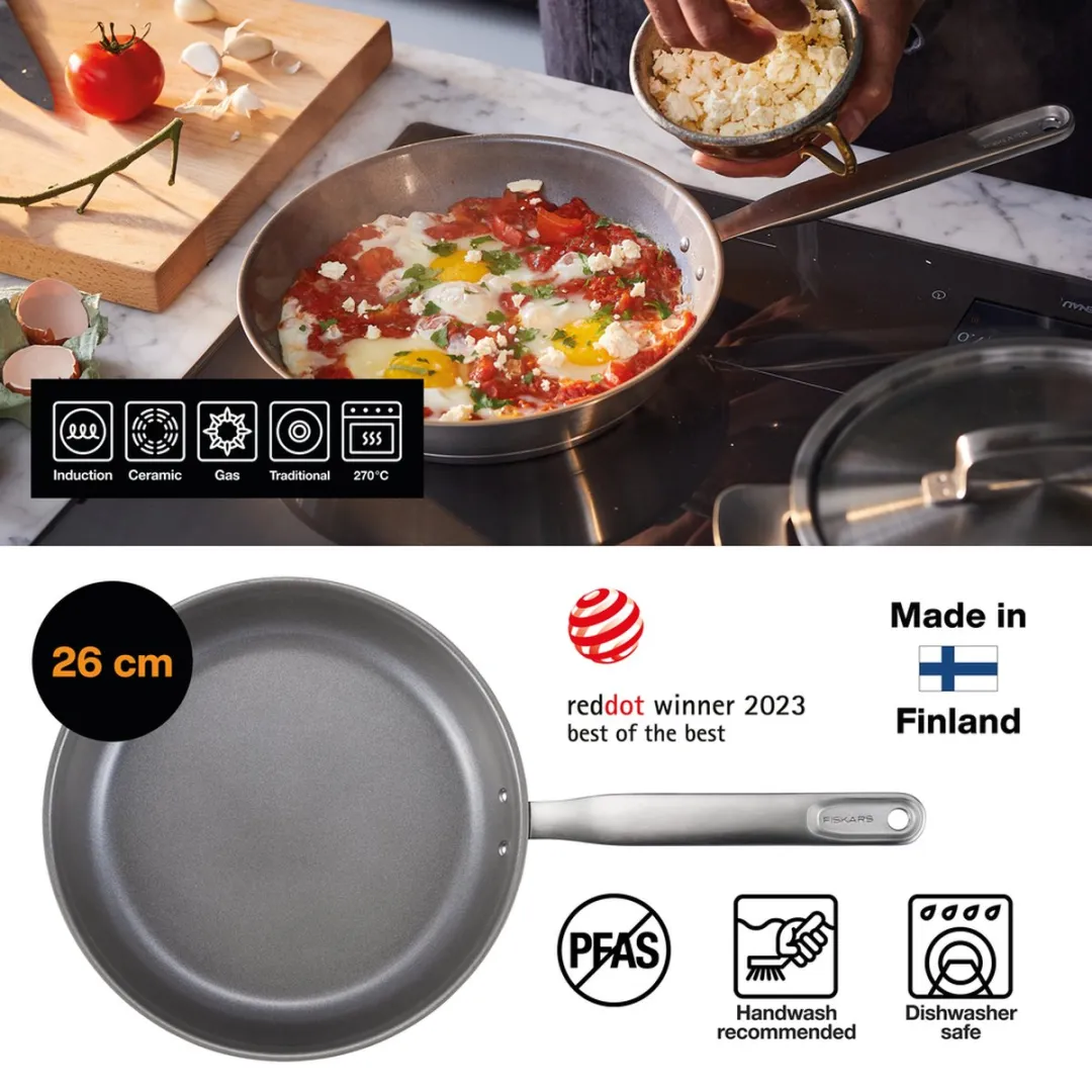 Fiskars All Steel Koekenpan 26cm - RVS - afbeelding 6 van 6
