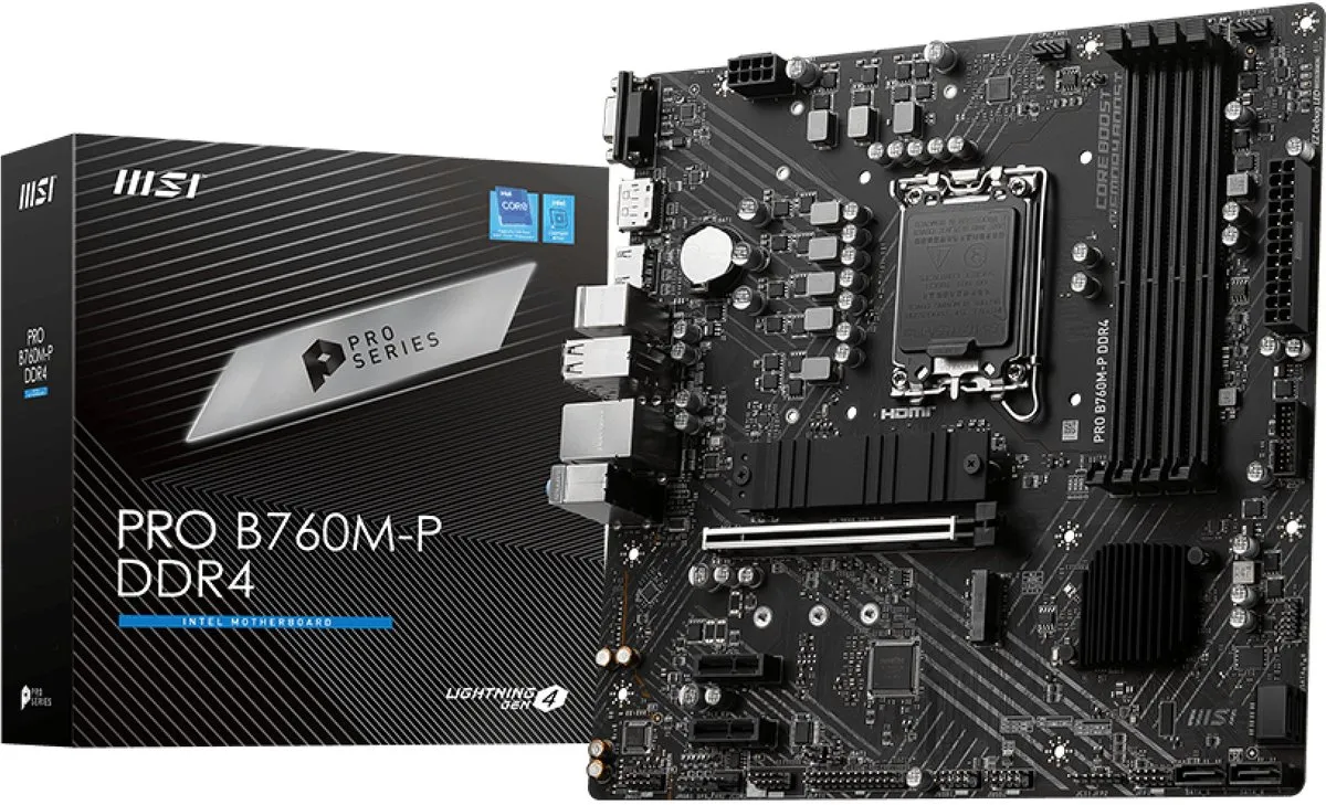MSI Pro B760M-P DDR4 Moederbord - Micro-ATX - Socket 1700
