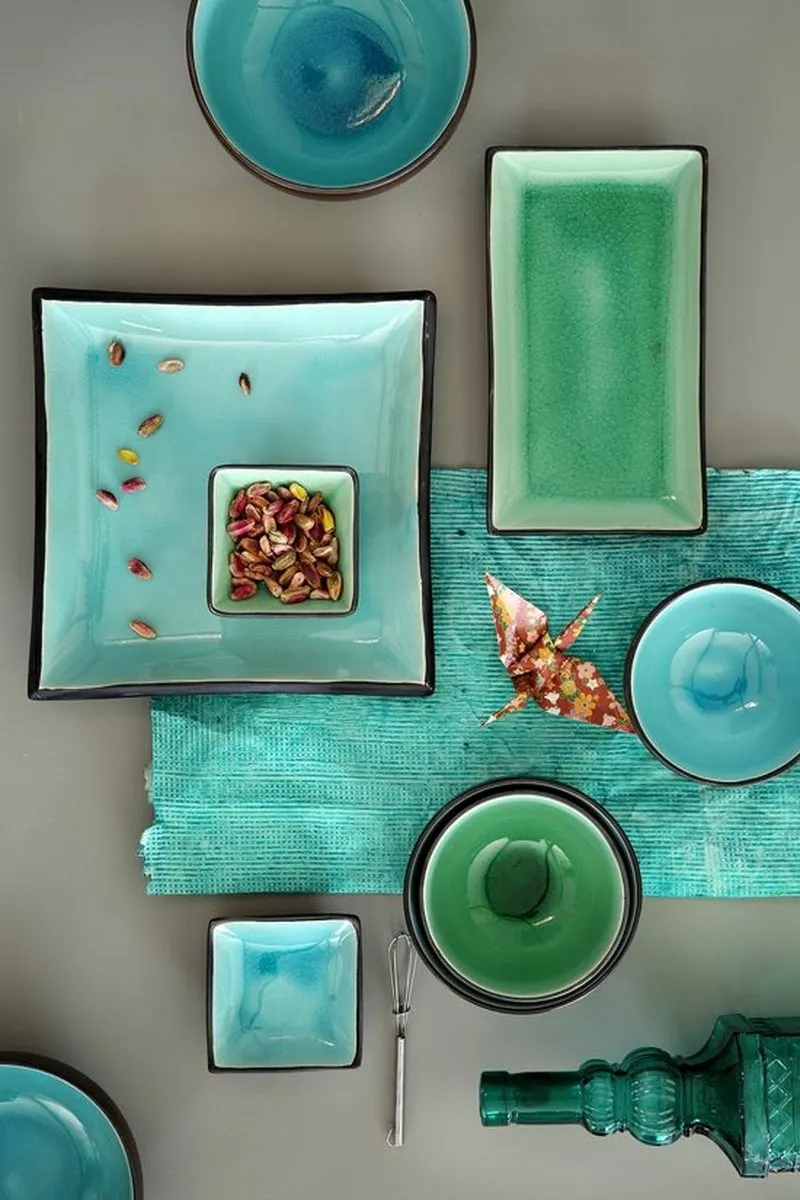 Tokyo Design Studio Glassy Turquoise Sushi Servies 8-delig - 2 Personen
