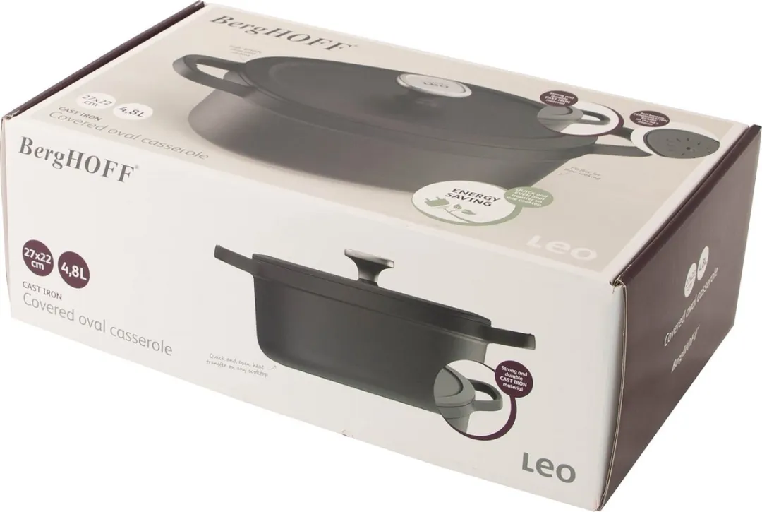 BergHOFF LEO Kookpot Gietijzer - Ø27cm - 4.8L - Zwart