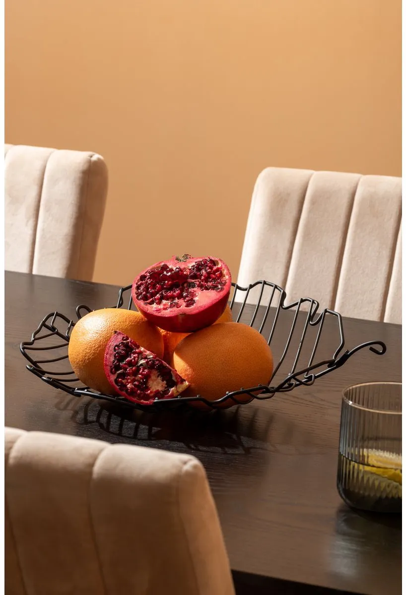 Present Time Fruit Basket Leaf Medium - Metaal Zwart