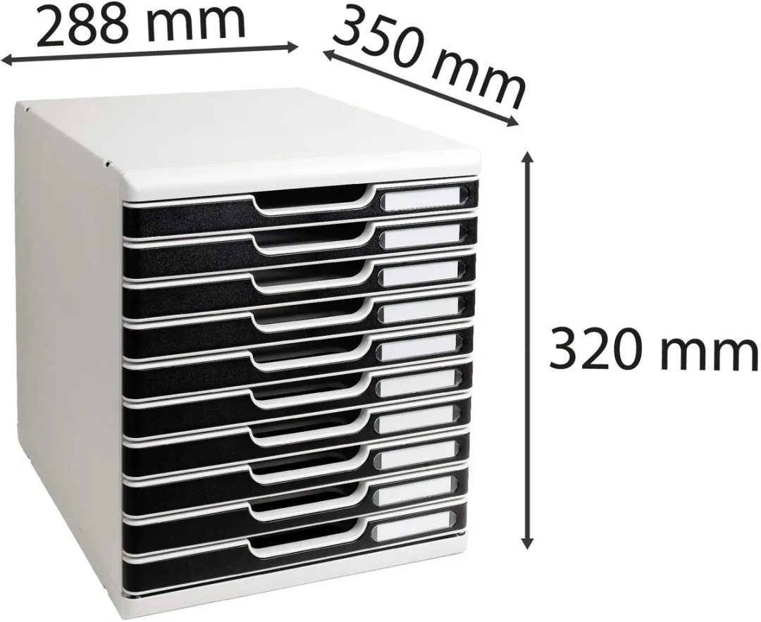 Exacompta Ladenbox Modulo Office 10 Gesloten Laden - Zwart - afbeelding 6 van 6