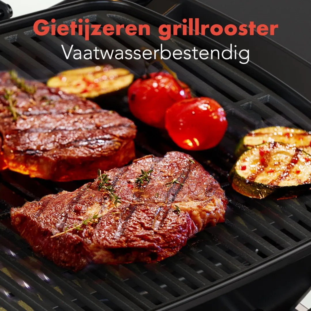 KitchenBrothers KB4016 Gas BBQ Tafelmodel - 2 Branders 48cm - Zwart