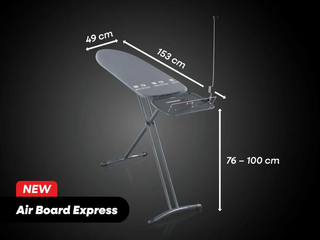Leifheit Air Board Express M Solid Strijkplank 120x38cm - Zwart
