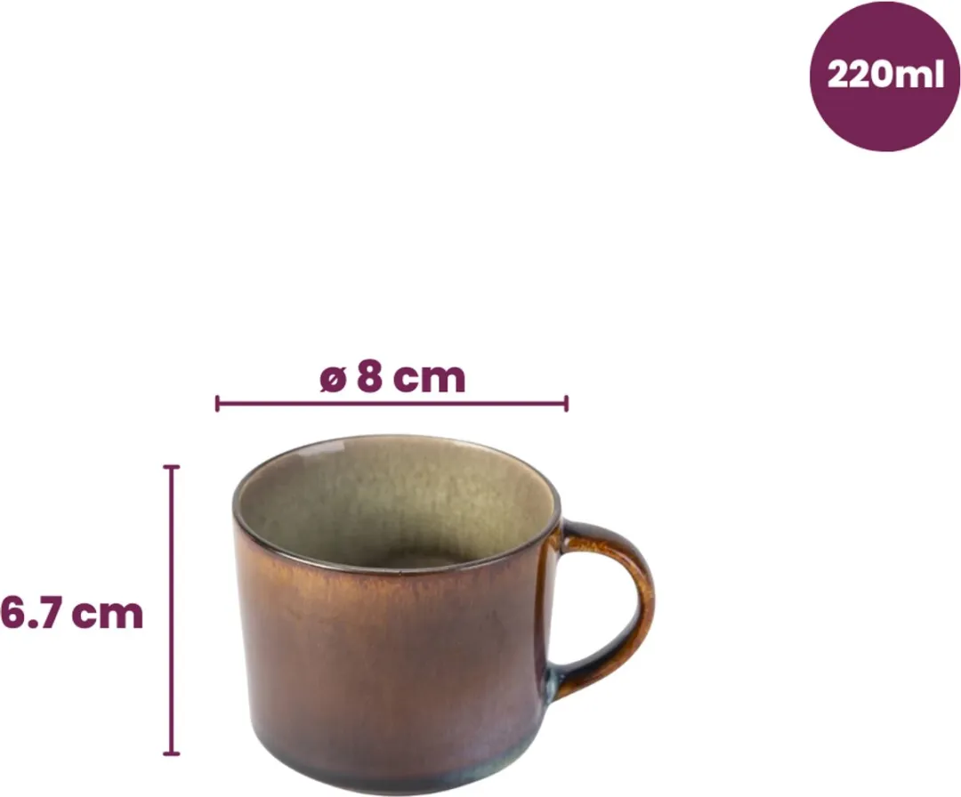 Cosy&Trendy Quintana Koffiekopjes - 4 Stuks 220ml - Groen