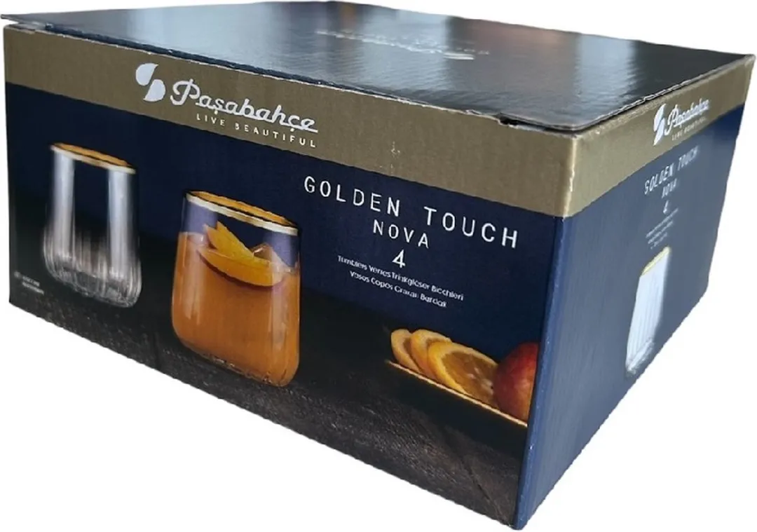 Pasabahce Nova Waterglazen 315ml - 4 Stuks - Goud