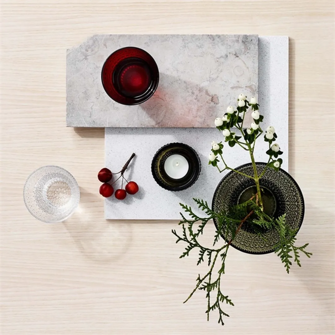 Iittala Kastehelmi Tumbler Glazen Set - Cranberry - 2 Stuks