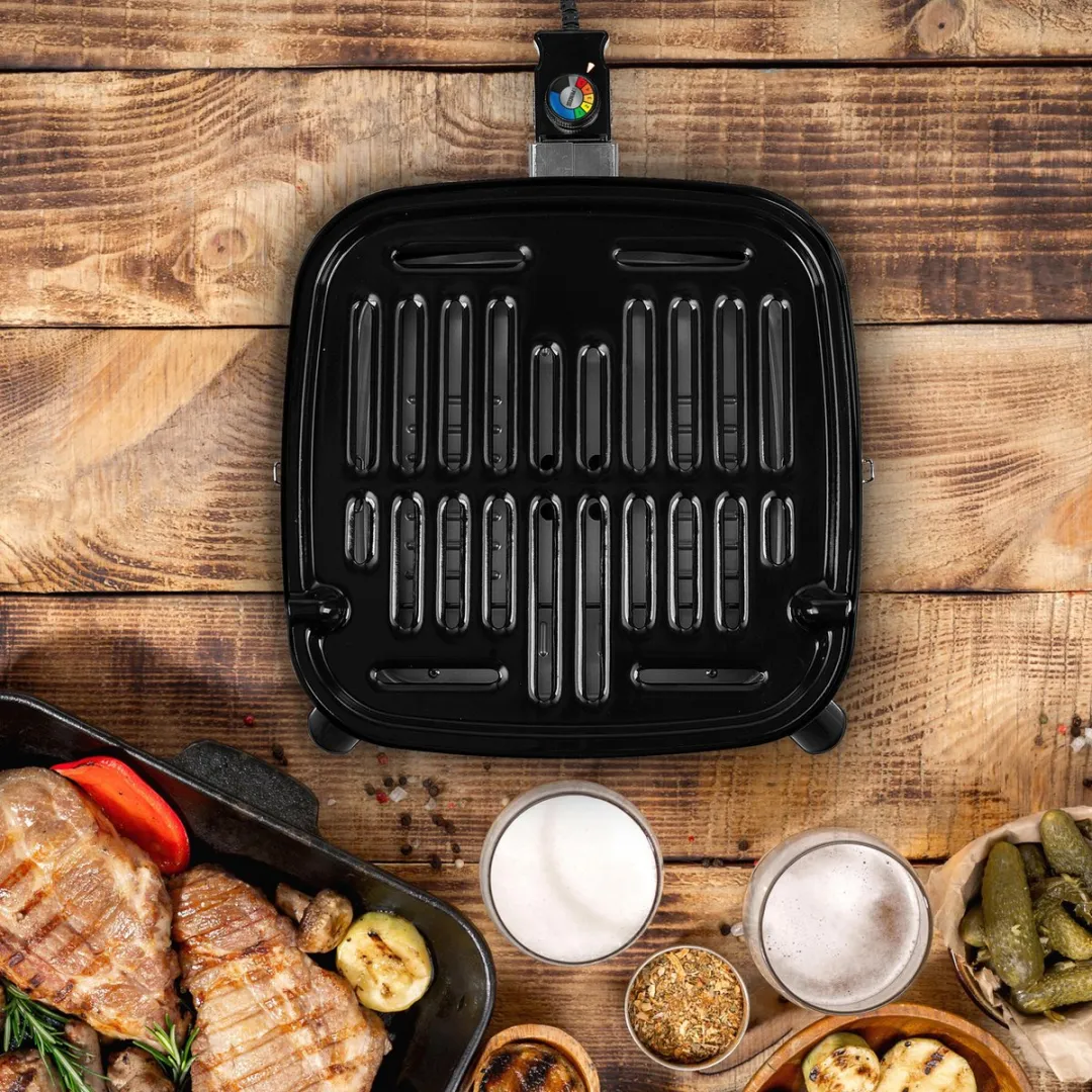 Princess 112256 Hybride BBQ - 2000W - Ø32cm - 8 Burgers - Zwart