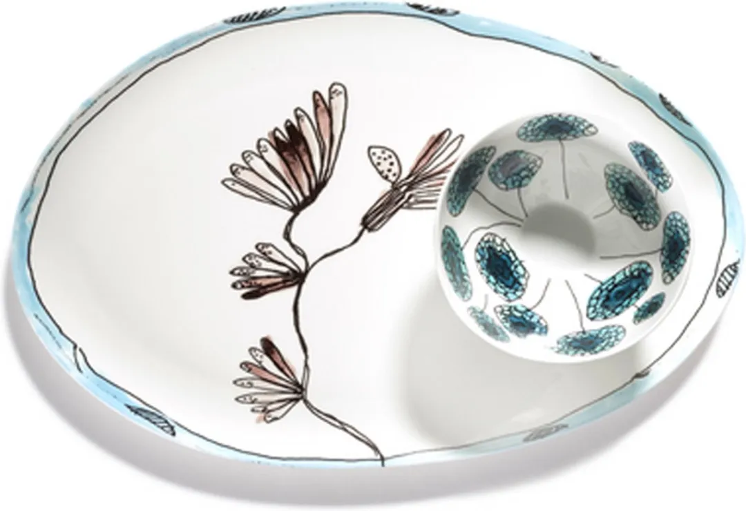 Serax Marni Midnightflowers Ovale Schaal B9223109-719 - Aubergine
