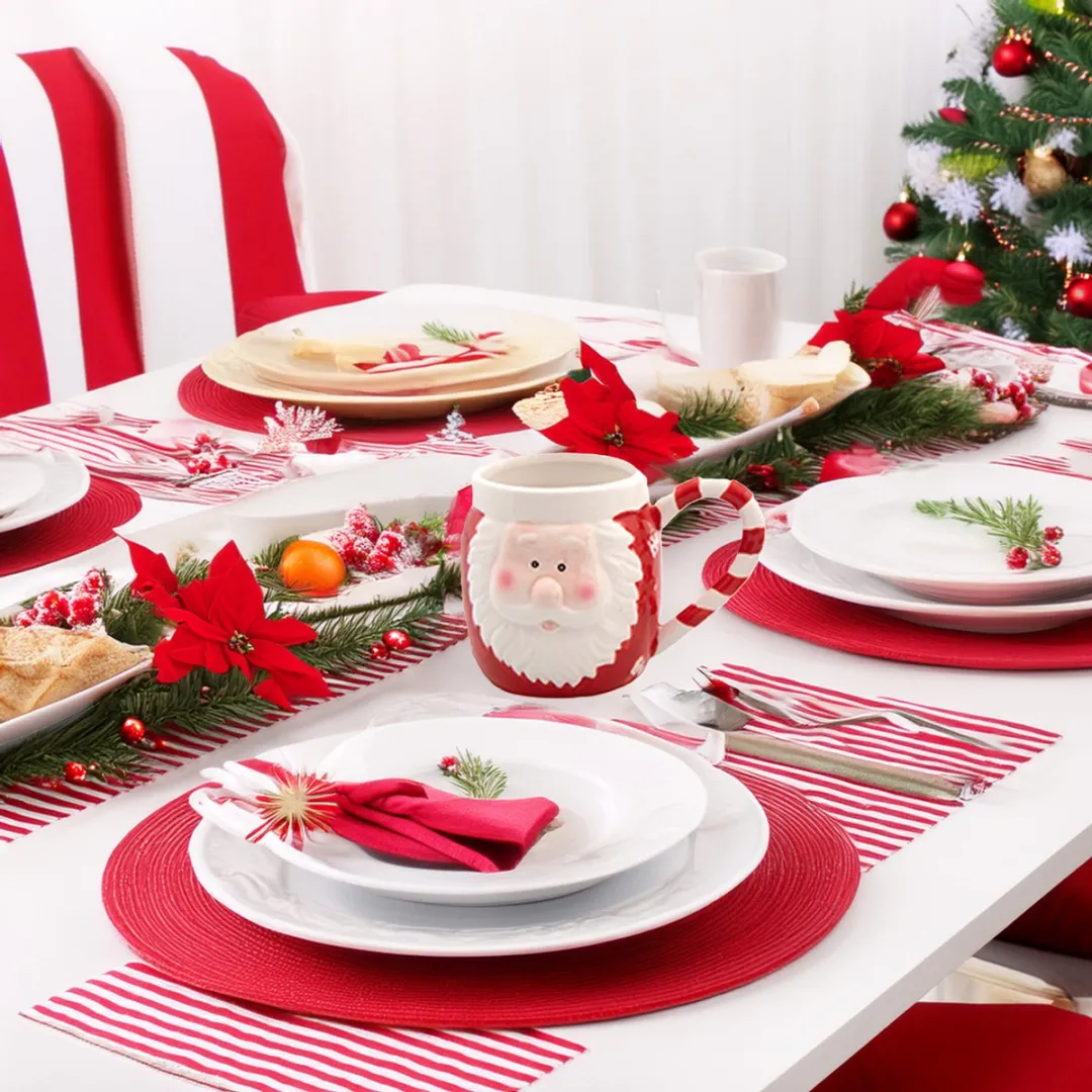 Svenska Living Kerstman Mok - 2 Stuks - 400ml - Rood