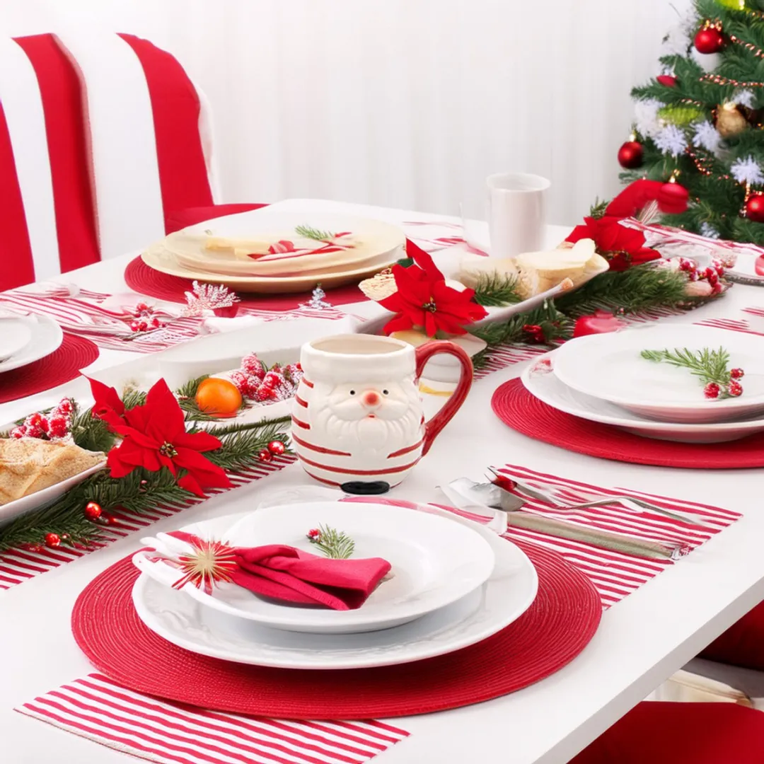Svenska Living Kerstman Mok - 2 Stuks - 400ml - Rood