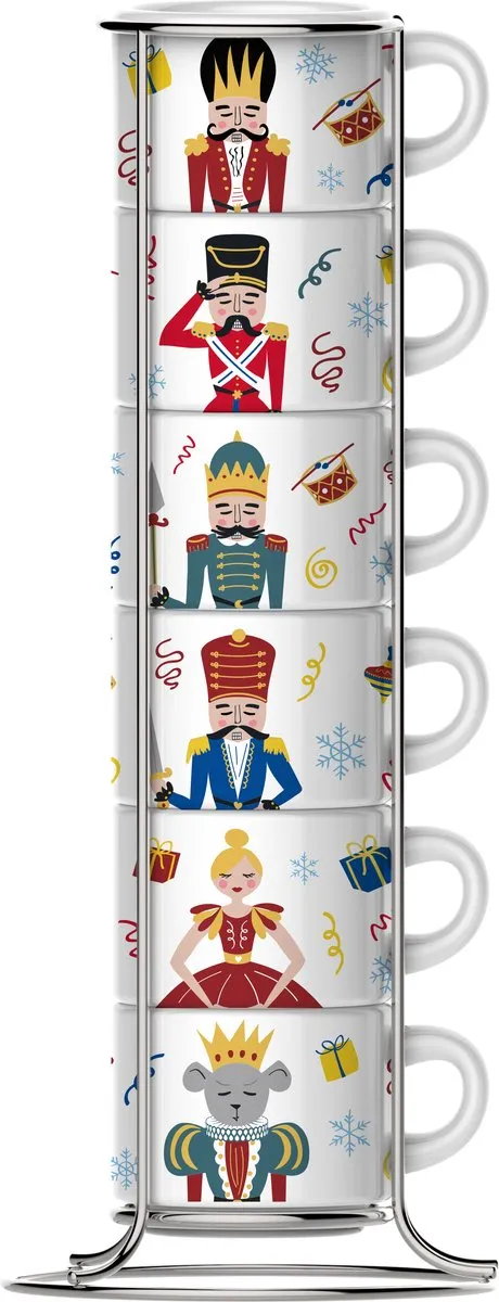 Bialetti Nutcracker 6 Stapelbare Mokken