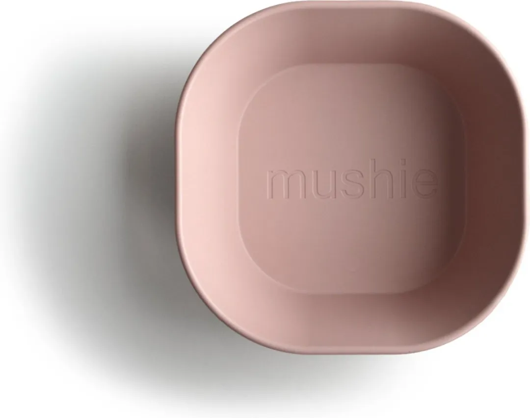 Mushie Vierkante Kommen Set 2 Stuks - Blush