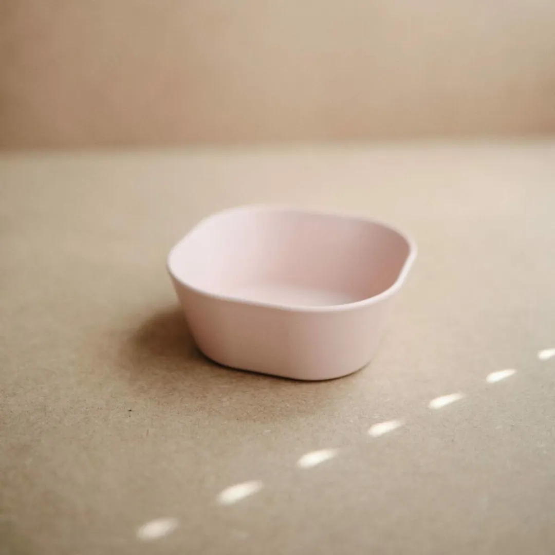 Mushie Vierkante Kommen Set 2 Stuks - Blush
