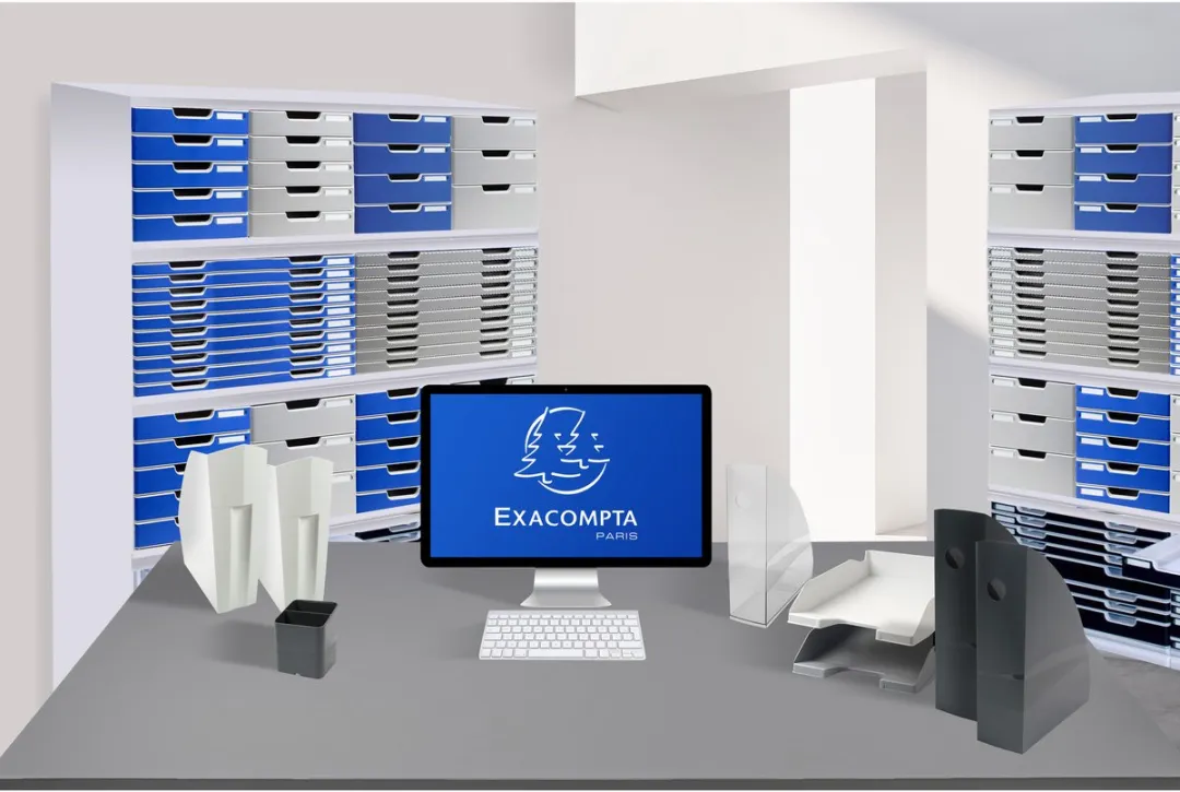 Exacompta Ladenbox Classic Graniet 310041D - 4 Vakken