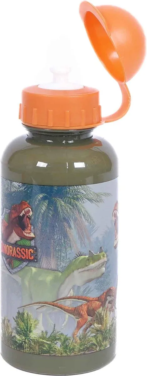 PIA Soft Toys Dinorassic Drinkfles 500ml - Groen/Oranje/Blauw