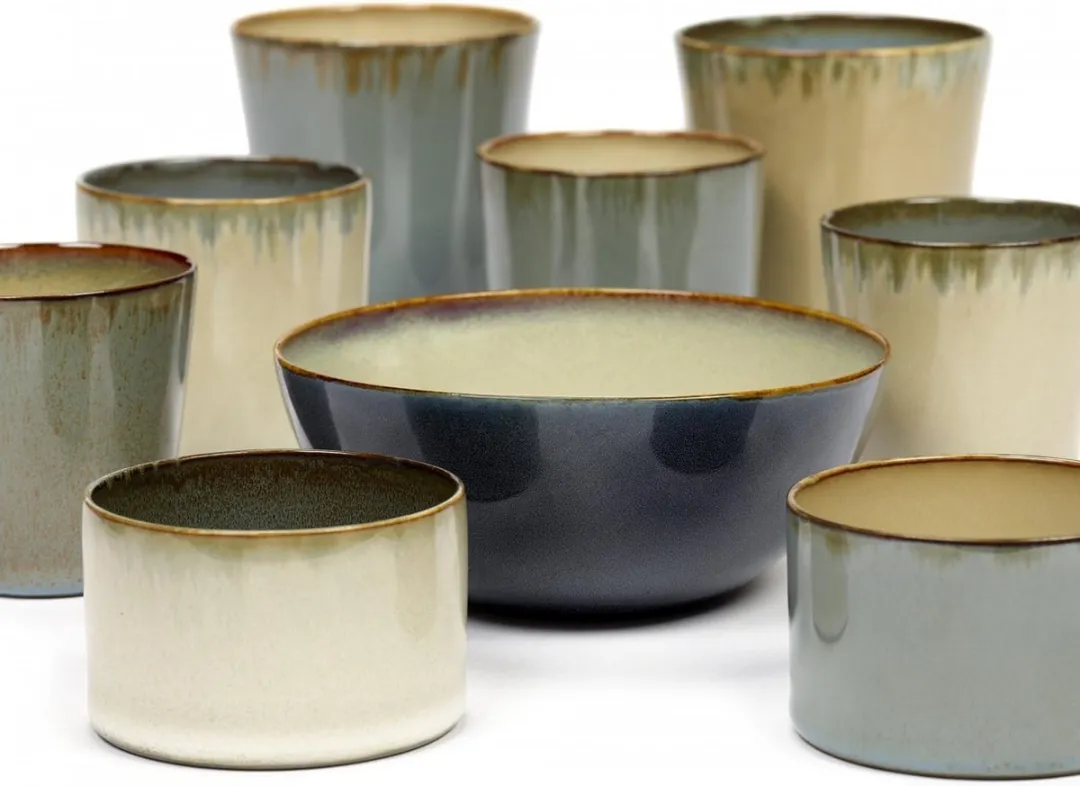 Serax Terres de Rêves Bekers - Ø8,5cm Misty Grey/Smokey Blue - 8 Stuks