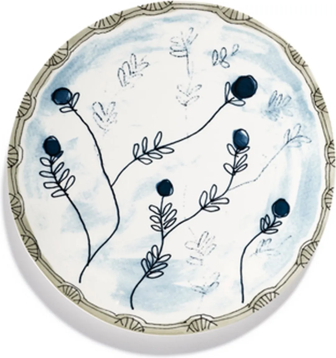 Serax MARNI Midnightflowers Bord L Mirtillo Tea 28cm