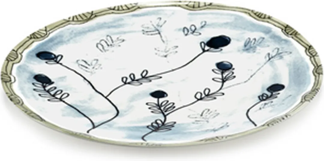 Serax MARNI Midnightflowers Bord L Mirtillo Tea 28cm - 2 Stuks