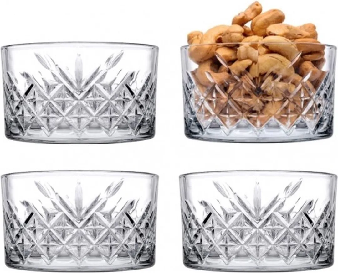 Pasabahce Timeless Amuseschaaltjes 4 Stuks - ø9cm - 21cl - Transparant