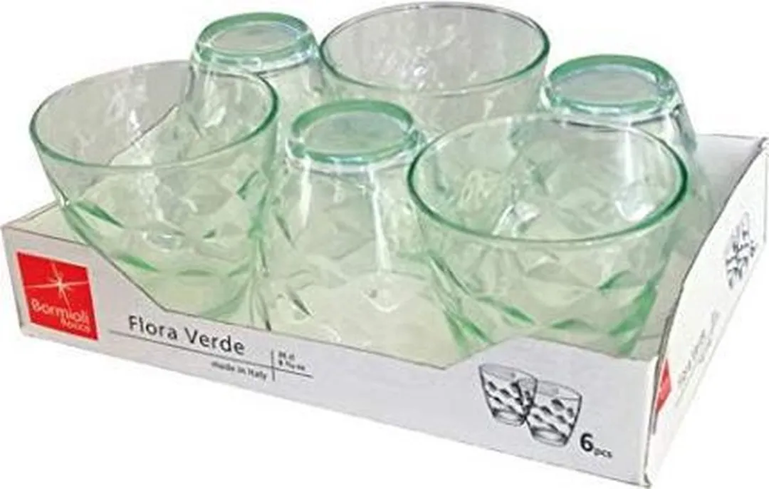 Bormioli Rocco Flora Verde Glazen 260ml - 6 Stuks