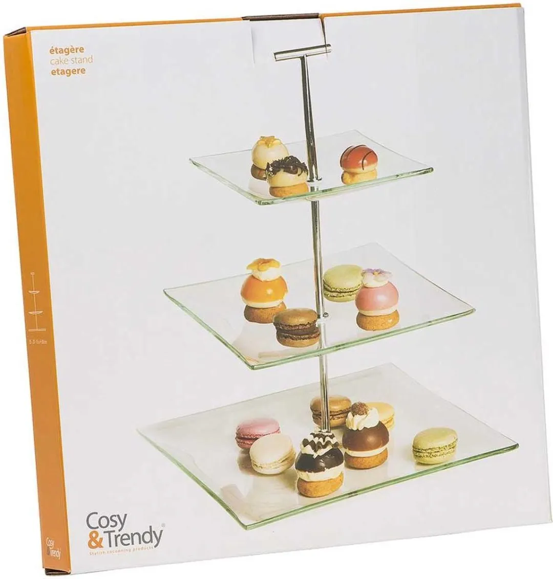 Cosy&Trendy Glas Etagère 3-Niveaus 25-20-15cm x 30cm