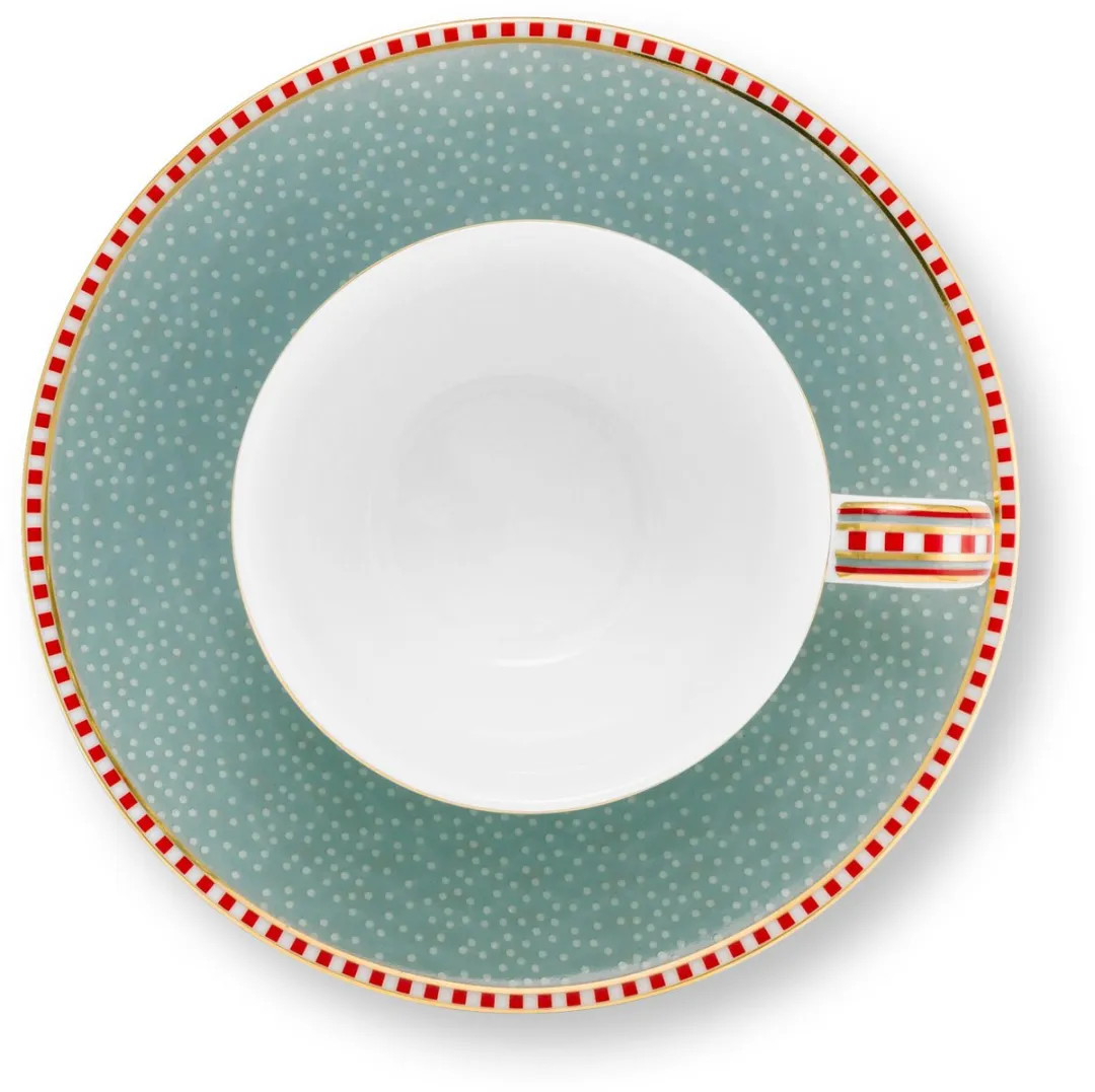 Pip Studio Blooming Tales Espresso Kop & Schotel - 2 Stuks - Blauw