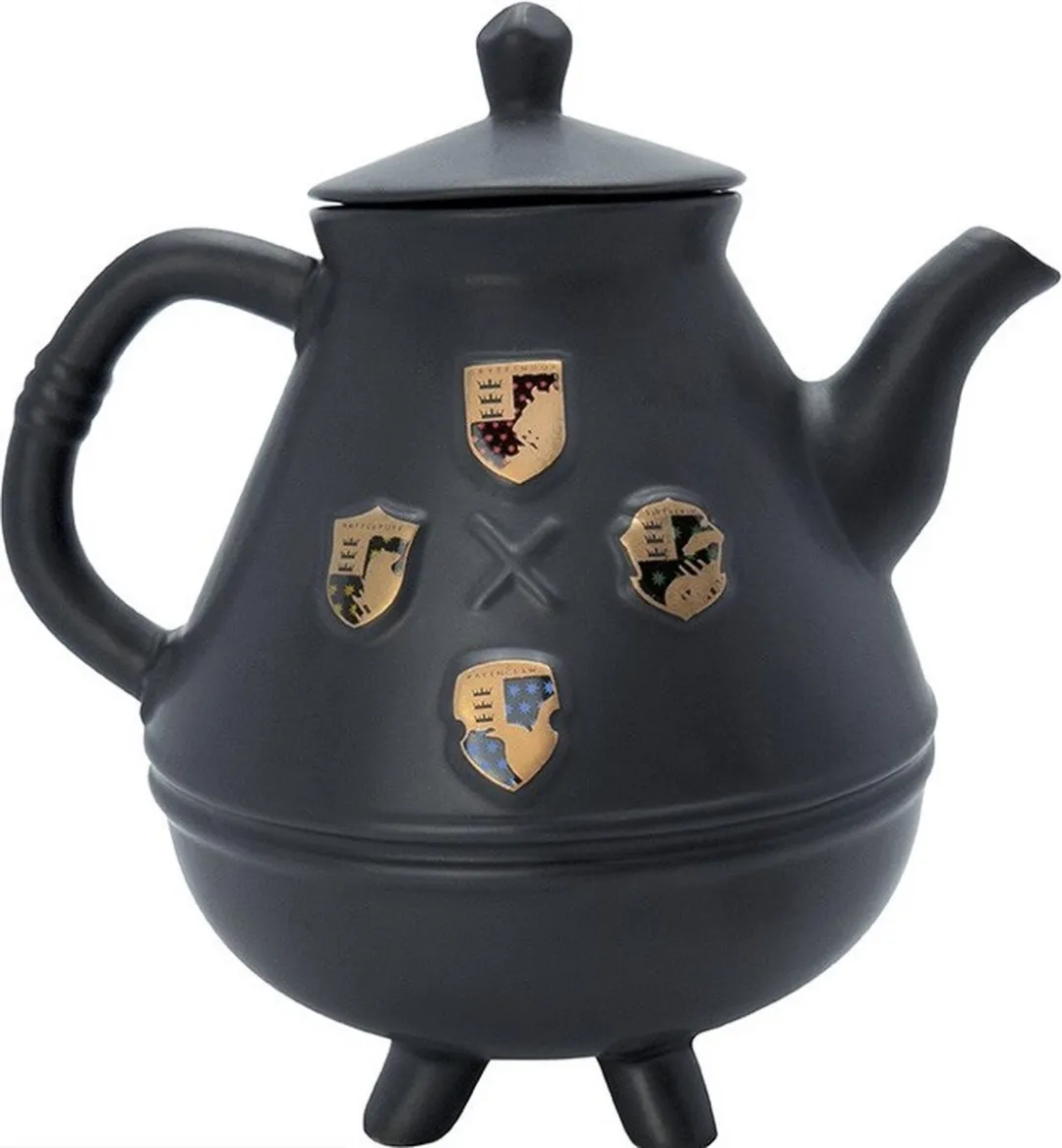 Harry Potter Hogwarts Theepotset - 1L - 2 Ketels - 3-delig - Zwart/Goud