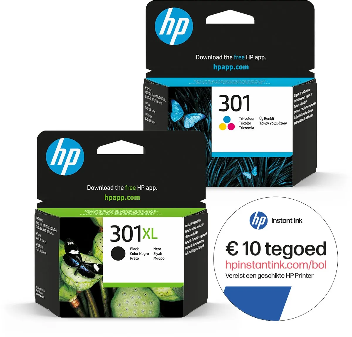 HP 301XL & 301 Inktcartridges