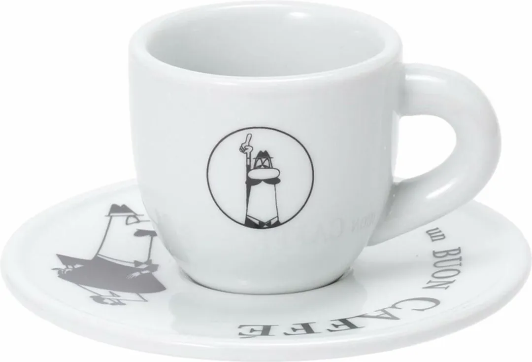 Bialetti Koffiekop met Schotel 80ml - Set van 4 - Wit