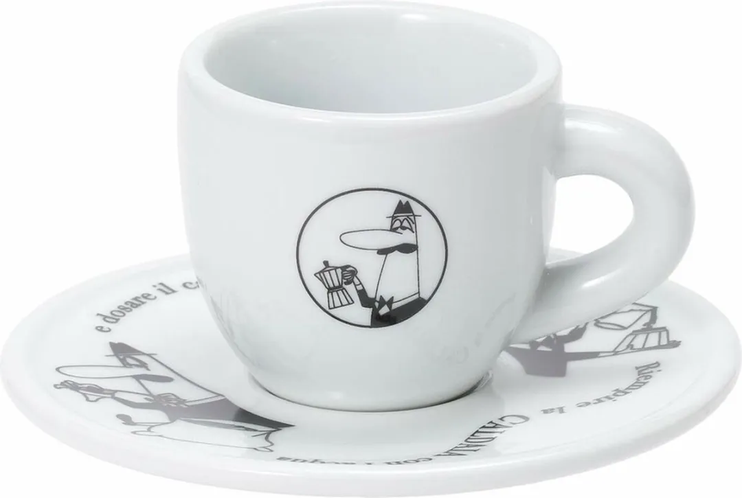 Bialetti Koffiekop met Schotel 80ml - Set van 4 - Wit