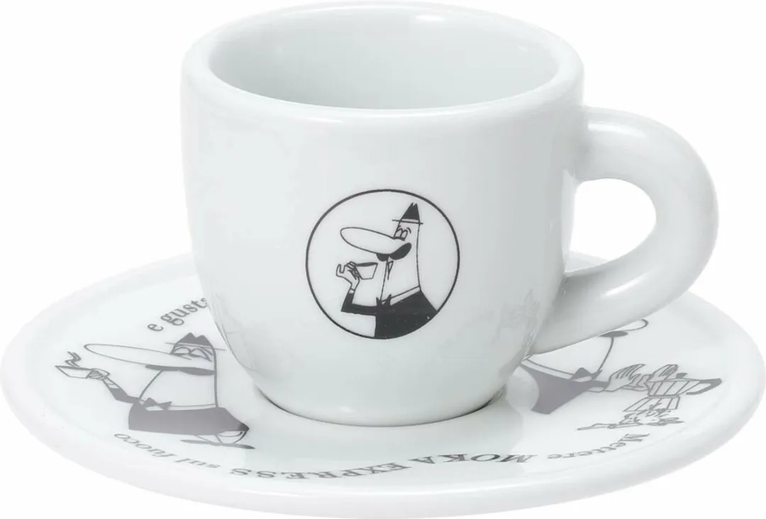 Bialetti Koffiekop met Schotel 80ml - Set van 4 - Wit