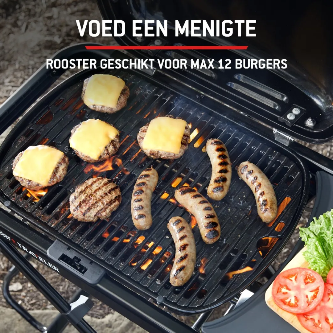 Weber Traveler Compact Gasbarbecue Stealth Edition - 12 Burgers - Zwart