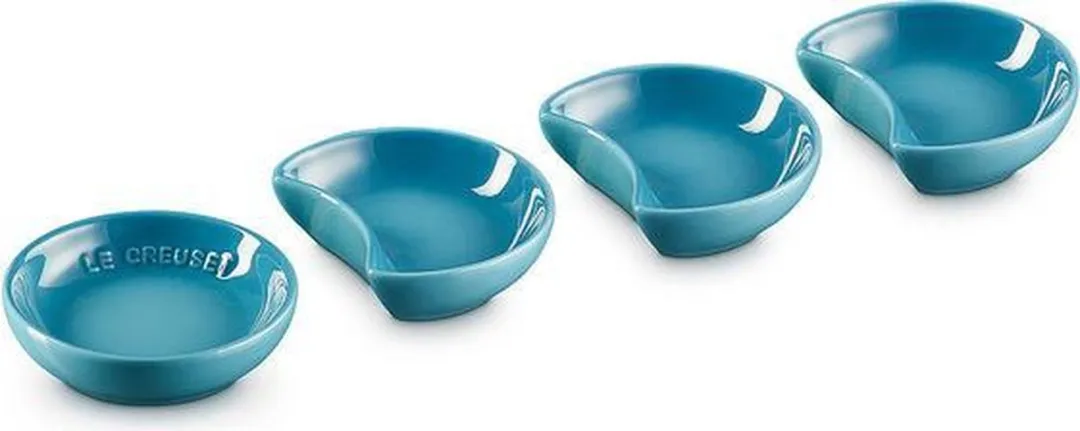 Le Creuset Sausschaaltjes 9cm Carib Blue - Set van 4 - afbeelding 4 van 4