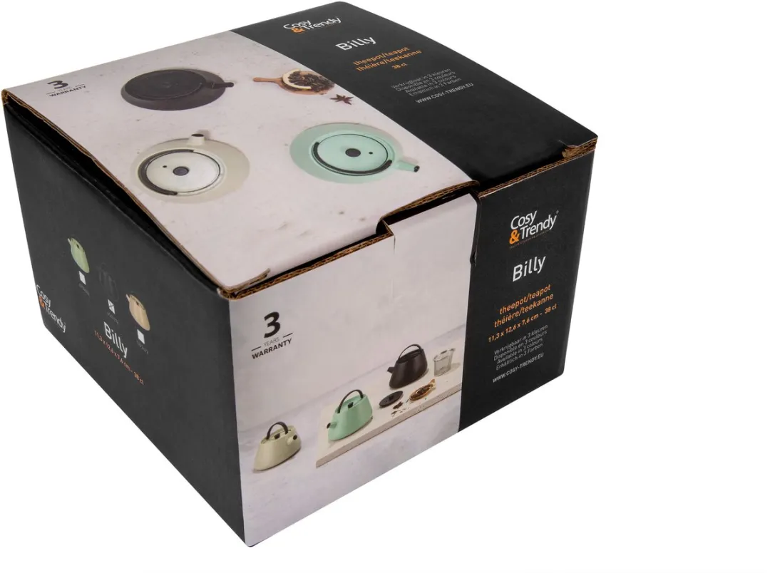 Cosy&Trendy Billy Theepot Gietijzer - 380ml - Zwart