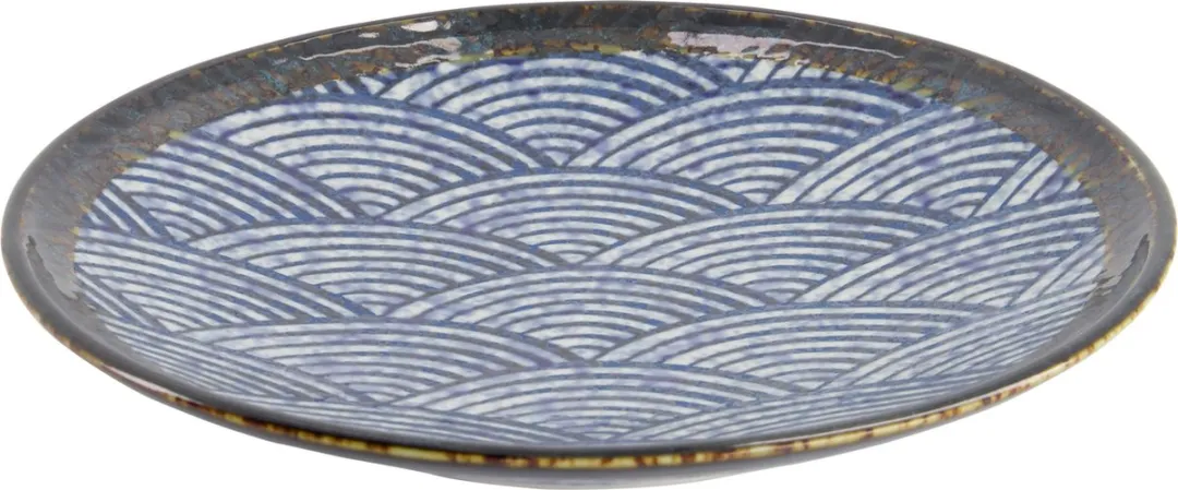 Tokyo Design Studio Aisai Seigaiha Ontbijtbord 22.7cm - Blauw