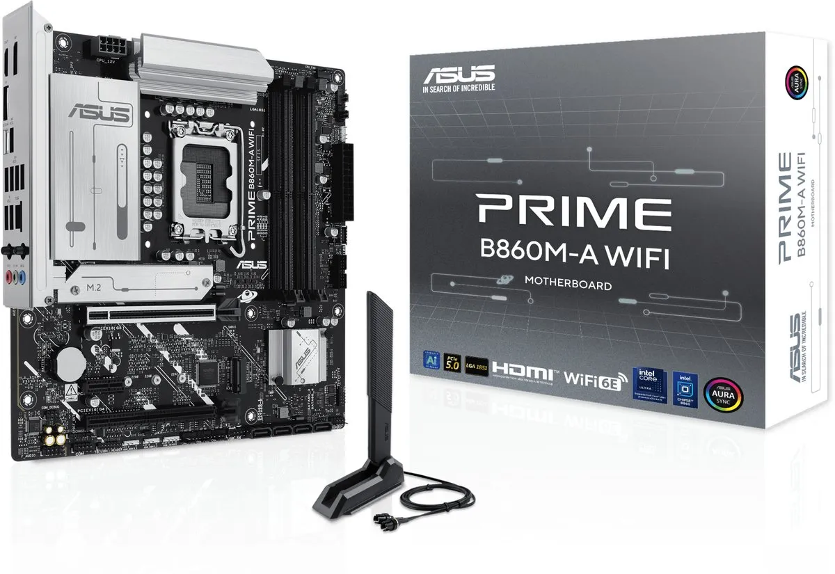 ASUS PRIME B860M-A WIFI Moederbord - Micro-ATX - Intel B860