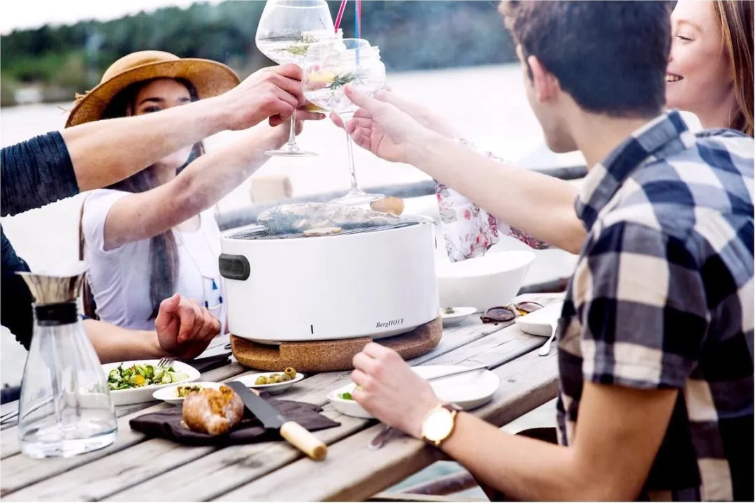 BergHOFF LEO Tafel BBQ - 35cm - 6 Hamburgers - Zwart