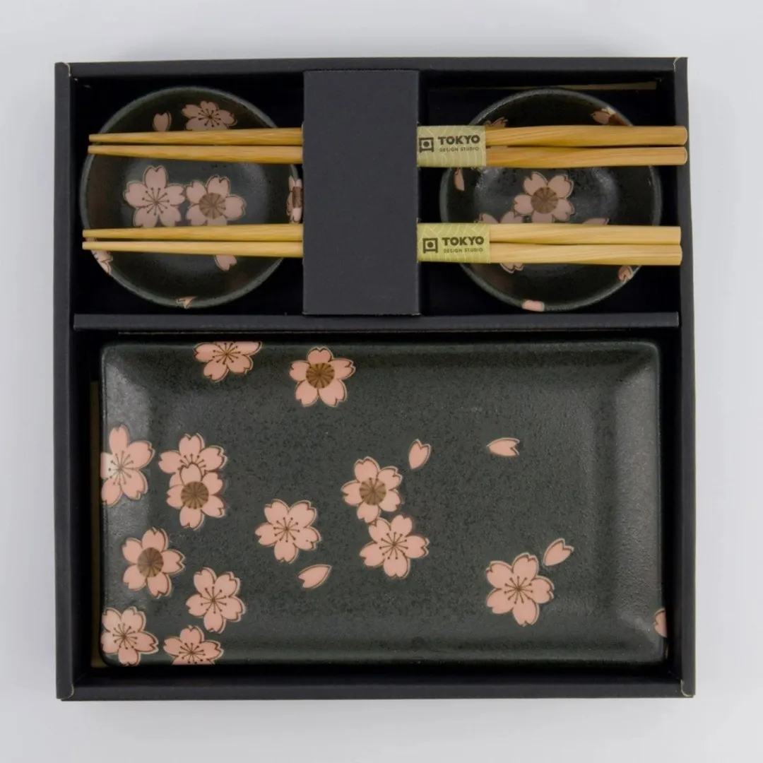 Tokyo Design Studio Sakura Sushi Giftset 6-delig - Zwart