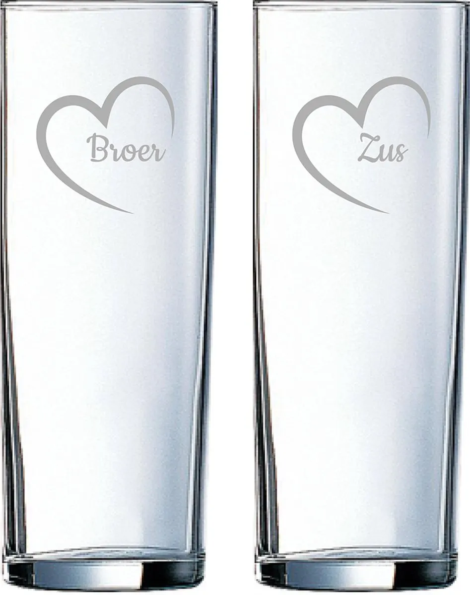 Arcoroc Gegraveerd Longdrinkglas 31cl Broer met hartje