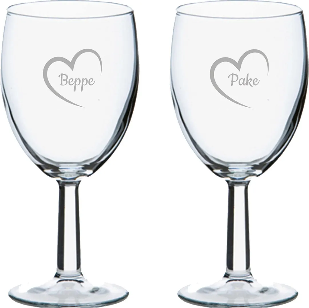 Pasabahce Gegraveerd Wijnglas Set